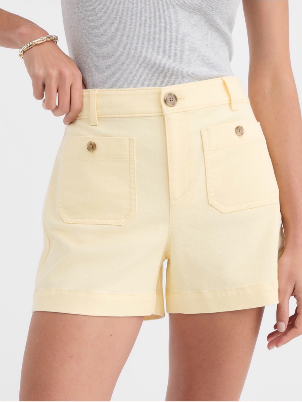LOFT Palmer Yellow Twill Shorts with pockets size 10